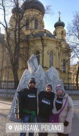 David, Alex y Bego en la capital polaca. Varsovia, Feb 2019